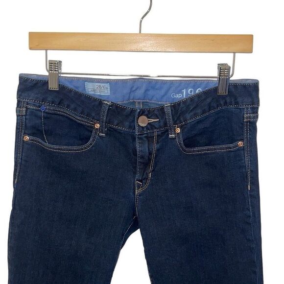 GAP 1969 Womens Low Rise Always Skinny Stretch Denim Jeans Dark Wash Size 28 - Picture 2 of 11